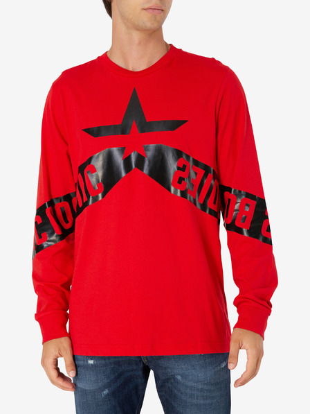 Diesel Červené pánské tričko s potiskem Diesel T-Just-Ls-Star