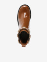 Steve Madden Hnědé dámské lesklé kotníkové boty na podpatku Steve Madden Amulet