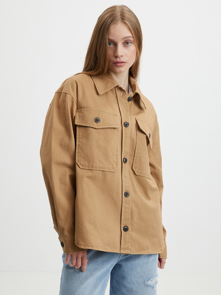 Vero Moda Hnědá lehká košilová bunda VERO MODA Fame