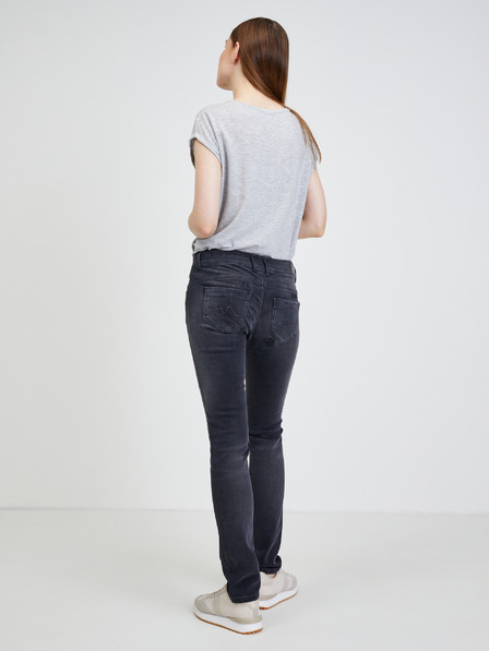 Pepe Jeans Tmavě šedé dámské slim fit džíny Pepe Jeans