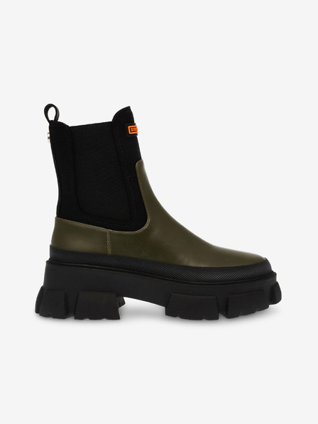 Steve Madden Černo-zelené dámské kožené chelsea boty Steve Madden Triumphal Bootie