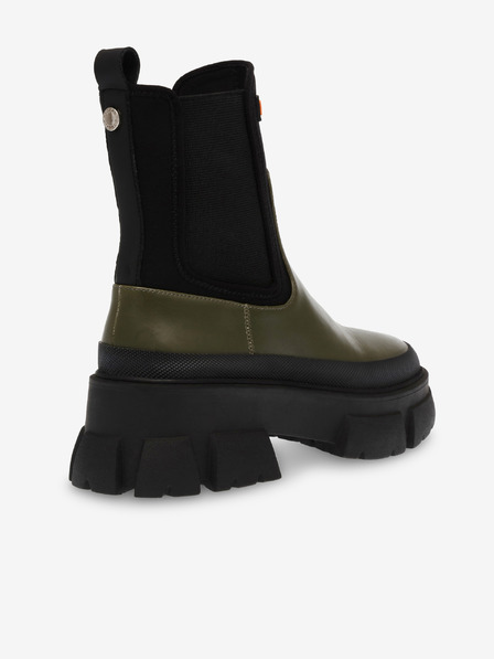 Steve Madden Černo-zelené dámské kožené chelsea boty Steve Madden Triumphal Bootie