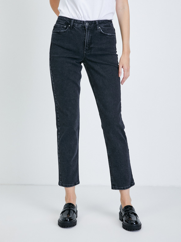 Vero Moda Černé zkrácené straight fit džíny VERO MODA Sara