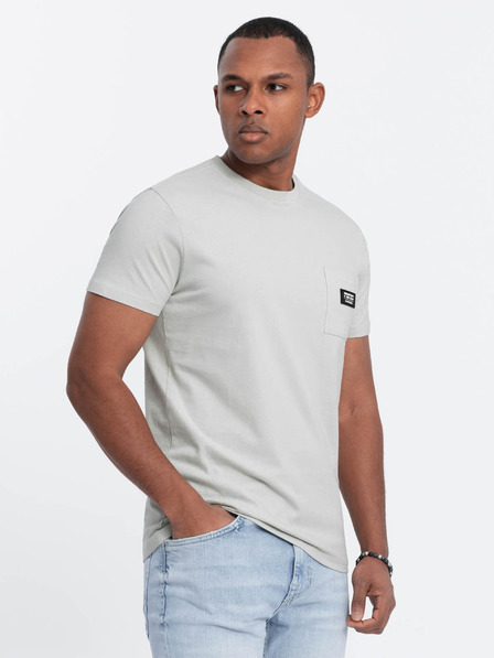 Ombre Clothing Pánské volnočasové tričko s kapsičkou Ombre Clothing zelená