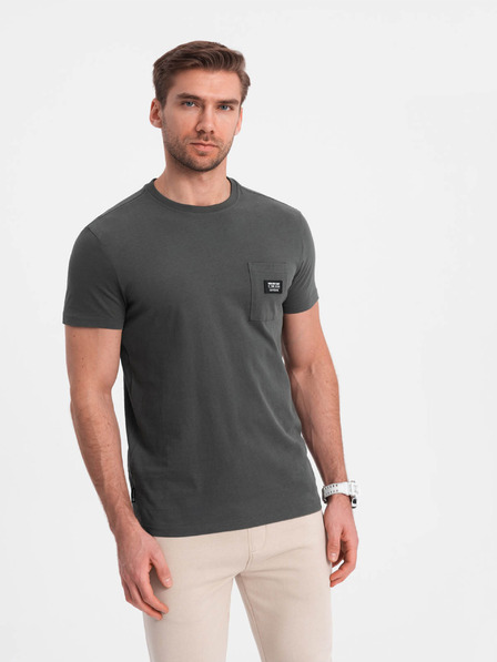Ombre Clothing Pánské volnočasové tričko s kapsičkou Ombre Clothing zelená