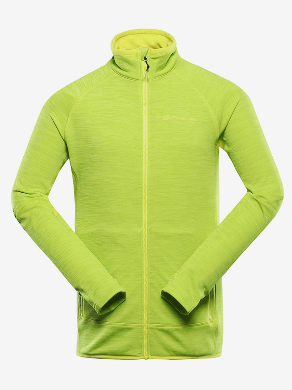 ALPINE PRO Zelená pánská rychleschnoucí mikina s cool-dry Alpine Pro ONNEC