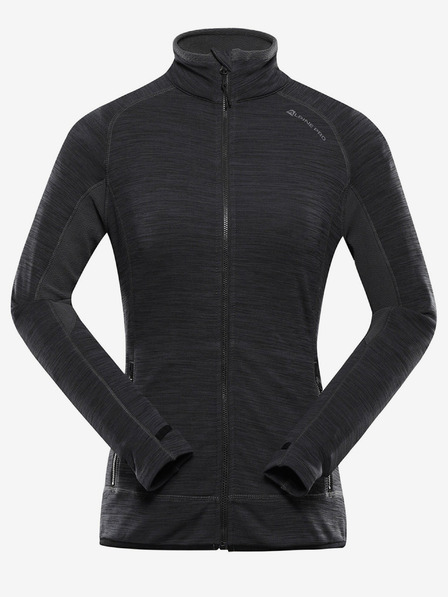 ALPINE PRO Černá dámská rychleschnoucí mikina s cool-dry Alpine Pro ONNECA