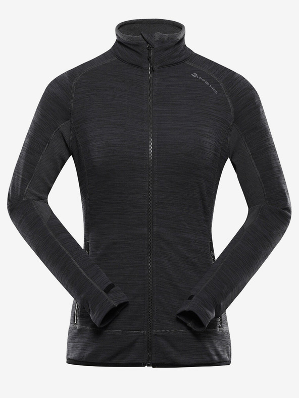 ALPINE PRO Černá dámská rychleschnoucí mikina s cool-dry Alpine Pro ONNECA