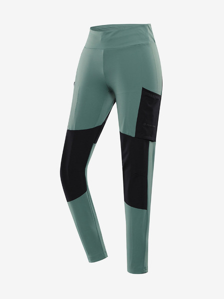 ALPINE PRO Zelené dámské outdoorové legíny Alpine Pro RENZA