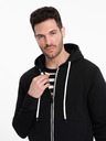 Ombre Clothing Černá pánská basic mikina na zip s kapucí Ombre Clothing