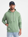 Ombre Clothing Zelená pánská mikina s klokankou a kapucí Ombre Clothing