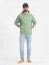 Ombre Clothing Zelená pánská mikina s klokankou a kapucí Ombre Clothing