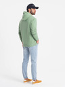 Ombre Clothing Zelená pánská mikina s klokankou a kapucí Ombre Clothing