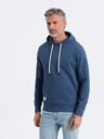 Ombre Clothing Modrá pánská mikina s klokankou a kapucí Ombre Clothing