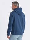 Ombre Clothing Modrá pánská mikina s klokankou a kapucí Ombre Clothing