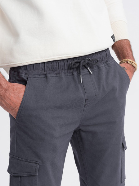 Ombre Clothing Šedé pánské cargo jogger kalhoty Ombre Clothing