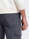 Ombre Clothing Šedé pánské cargo jogger kalhoty Ombre Clothing