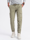 Ombre Clothing Khaki pánské cargo jogger kalhoty Ombre Clothing