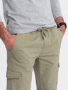 Ombre Clothing Khaki pánské cargo jogger kalhoty Ombre Clothing