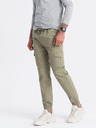 Ombre Clothing Khaki pánské cargo jogger kalhoty Ombre Clothing
