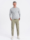 Ombre Clothing Khaki pánské cargo jogger kalhoty Ombre Clothing