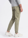 Ombre Clothing Khaki pánské cargo jogger kalhoty Ombre Clothing