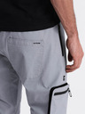 Ombre Clothing Světle šedé pánské cargo jogger kalhoty Ombre Clothing
