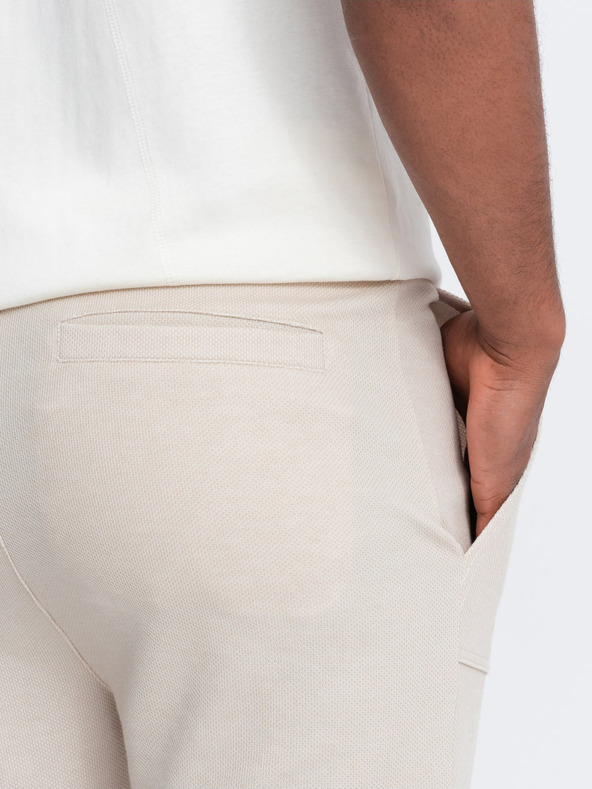 Ombre Clothing Béžové pánské tepláky Ombre Clothing