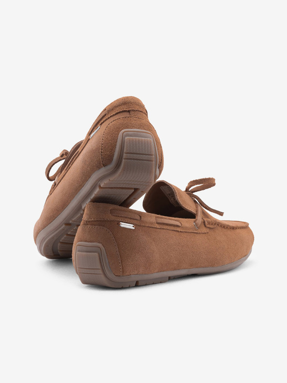 Ombre Clothing Hnědé pánské kožené mokasíny s podrážkou typu driver Ombre Clothing