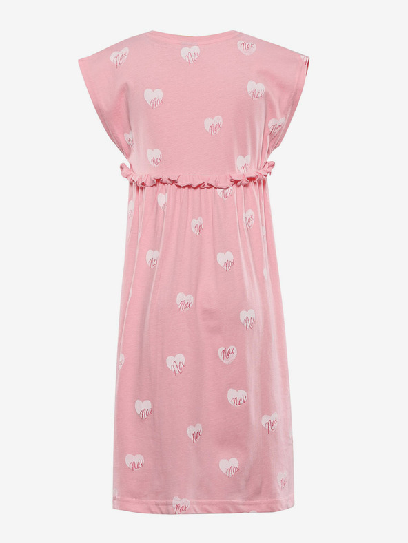 NAX Růžové holčičí vzorované šaty NAX Eseqo