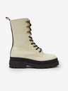 Scotch & Soda Krémové dámské kožené boty Scotch & Soda Aubri Mid Boot Off Wht Croco