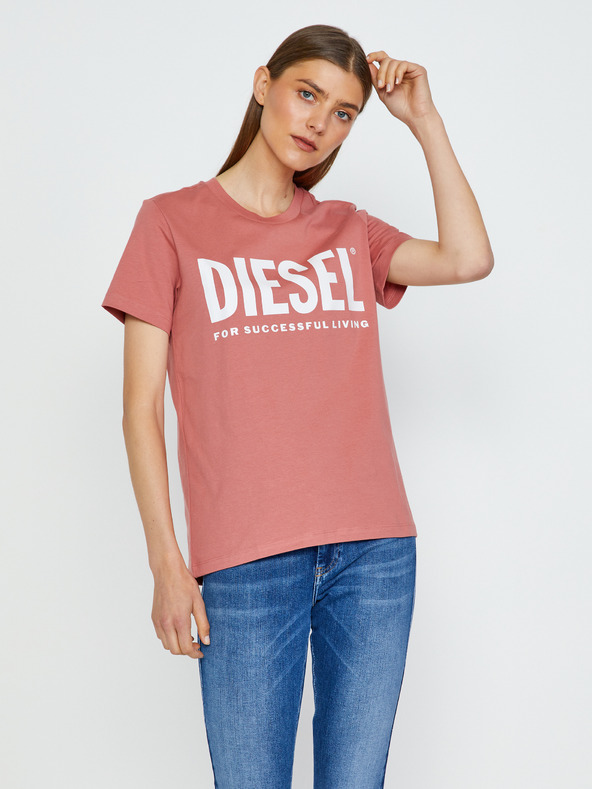 Diesel Růžové dámské tričko Diesel Sily-Ecologo