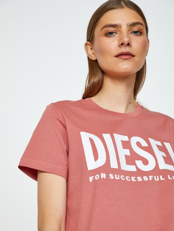 Diesel Růžové dámské tričko Diesel Sily-Ecologo