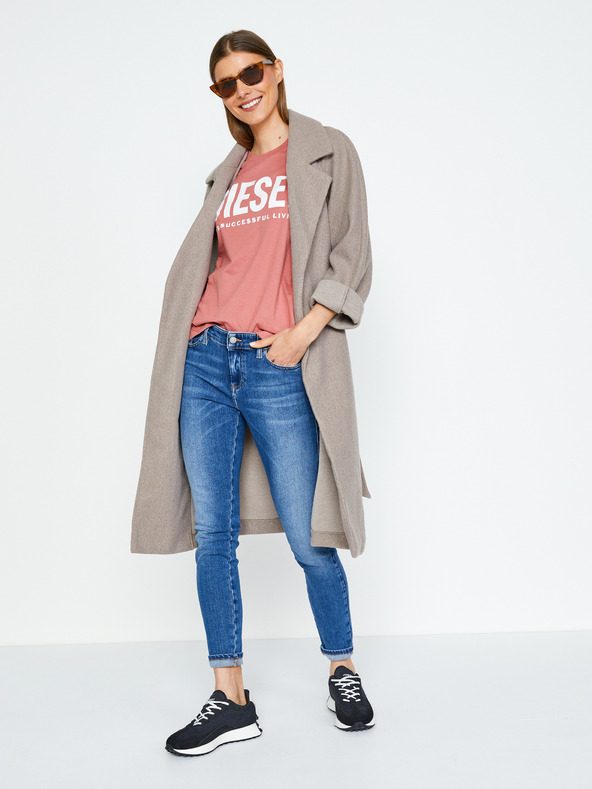 Diesel Růžové dámské tričko Diesel Sily-Ecologo