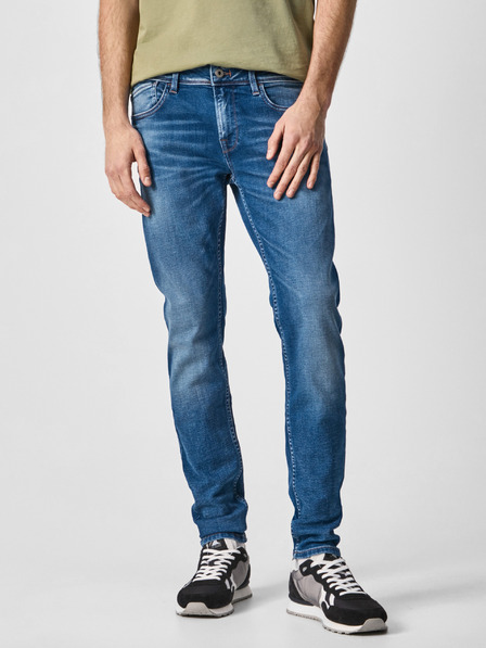 Pepe Jeans Modré pánské straight fit džíny Pepe Jeans Finsbury