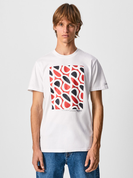 Pepe Jeans Bílé pánské tričko Pepe Jeans Agin