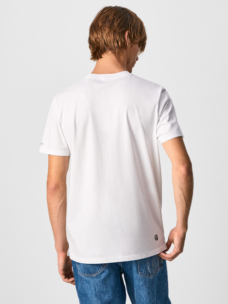 Pepe Jeans Bílé pánské tričko Pepe Jeans Agin