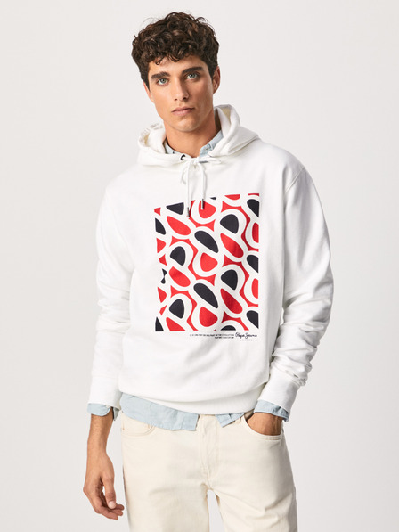 Pepe Jeans Bílá pánská mikina Pepe Jeans Dardanus