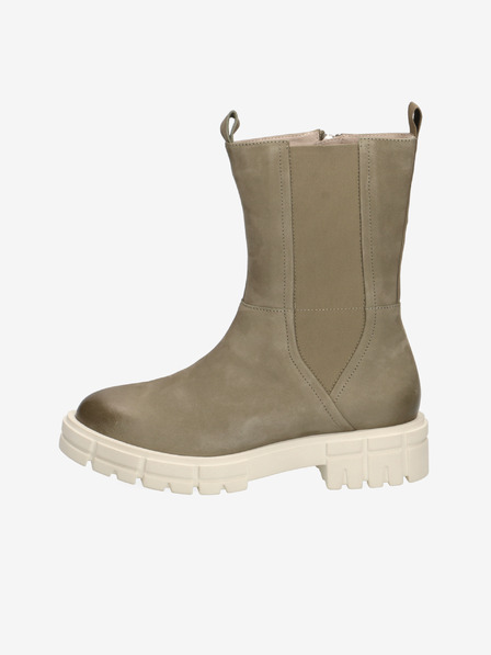Caprice Khaki dámské kožené kotníkové boty Caprice