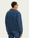 Scotch & Soda Modrá pánská džínová bunda s kožíškem Scotch & Soda