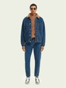 Scotch & Soda Modrá pánská džínová bunda s kožíškem Scotch & Soda