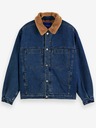 Scotch & Soda Modrá pánská džínová bunda s kožíškem Scotch & Soda