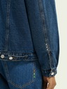 Scotch & Soda Modrá pánská džínová bunda s kožíškem Scotch & Soda