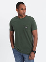 Ombre Clothing Zelené pánské tričko s kapsičkou Ombre Clothing