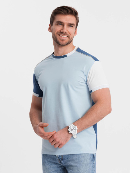 Ombre Clothing Modré pánské tričko Ombre Clothing