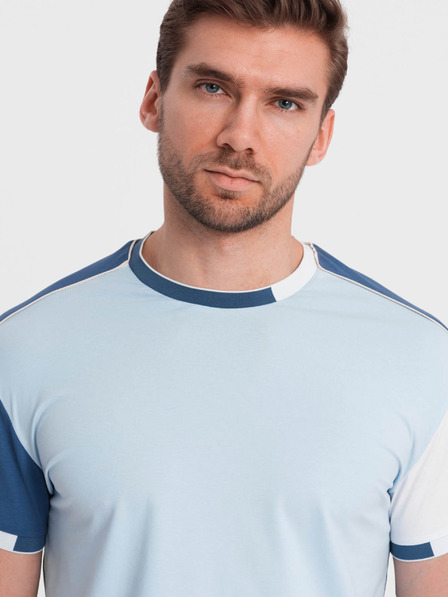 Ombre Clothing Modré pánské tričko Ombre Clothing