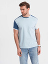 Ombre Clothing Modré pánské tričko Ombre Clothing