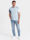 Ombre Clothing Modré pánské tričko Ombre Clothing