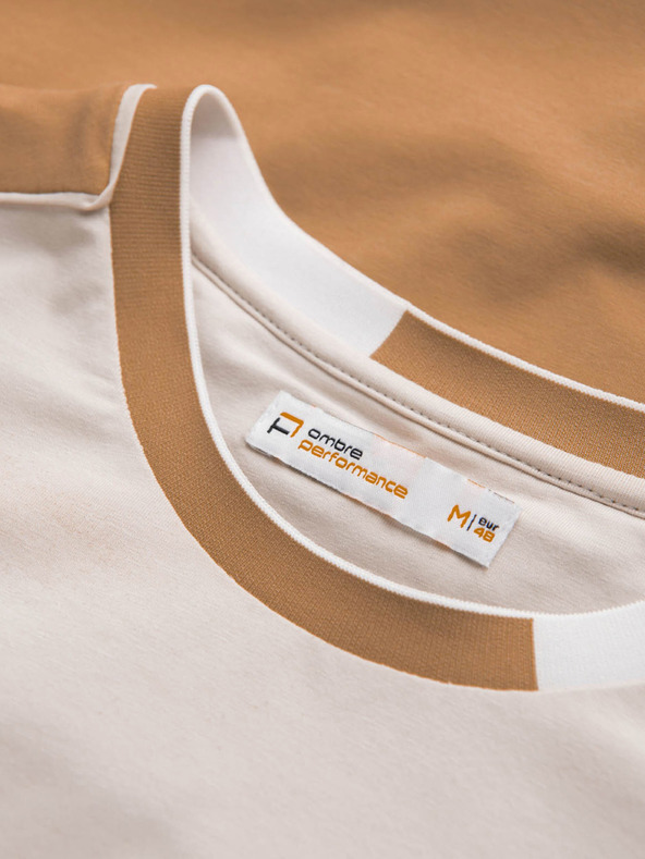 Ombre Clothing Hnědé pánské tričko Ombre Clothing