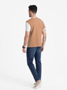 Ombre Clothing Hnědé pánské tričko Ombre Clothing